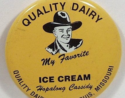 Hopalong Cassidy Favorite Quality Dairy Ice Cream Premium Pin Online now