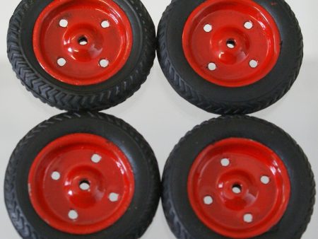 1-5 8  x 3 8   Vintage toy original tire with painted hub. 1 16th Axle size Discount