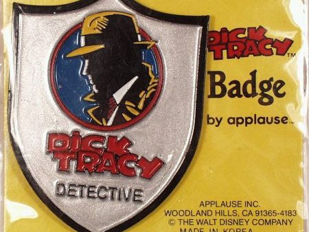 Dick Tracy Metal Detective Badge on card Walt Disney Online