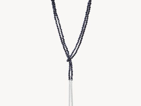 Blue Sandstone Lariat Necklace Online Sale