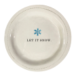 Let It Snow. w snowflake- Porcelain Round Hot on Sale