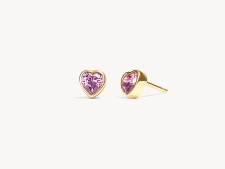 Gold Adore Bezel Stud Earrings For Sale