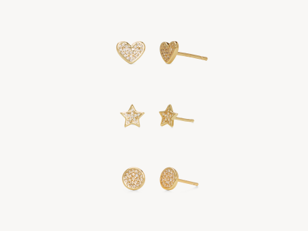 Mini Pavé Stud Trio Supply