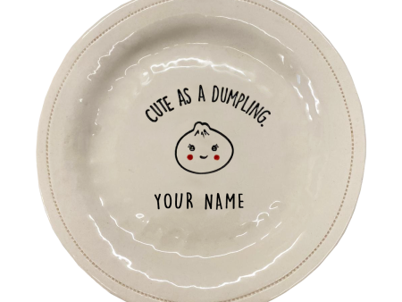 Cute as a Dumpling.-7.5 in Porcelain Round Dish on Sale