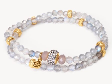 Lunar Sparkle Rondelle Double Wrap Bracelet Hot on Sale