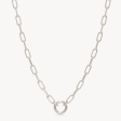 Clip Charm Chain Necklace — Silver For Sale