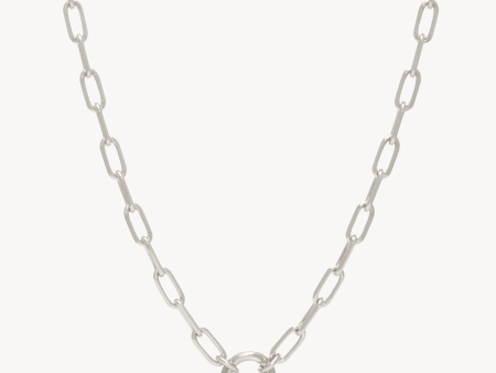 Clip Charm Chain Necklace — Silver For Sale