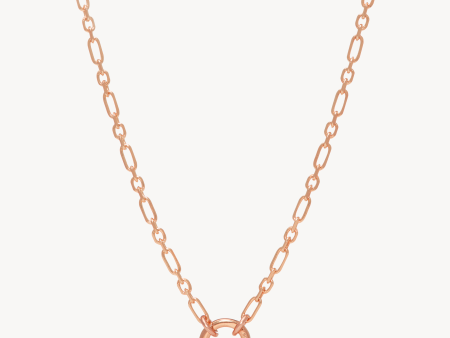 Figaro Charm Chain Necklace — Rose Gold For Sale