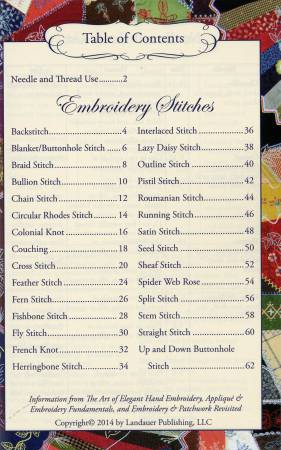 Hand Embroidery Stitches at-a-glance For Cheap