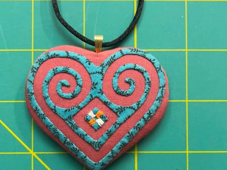 Mola Appliqué Heart Necklace Online